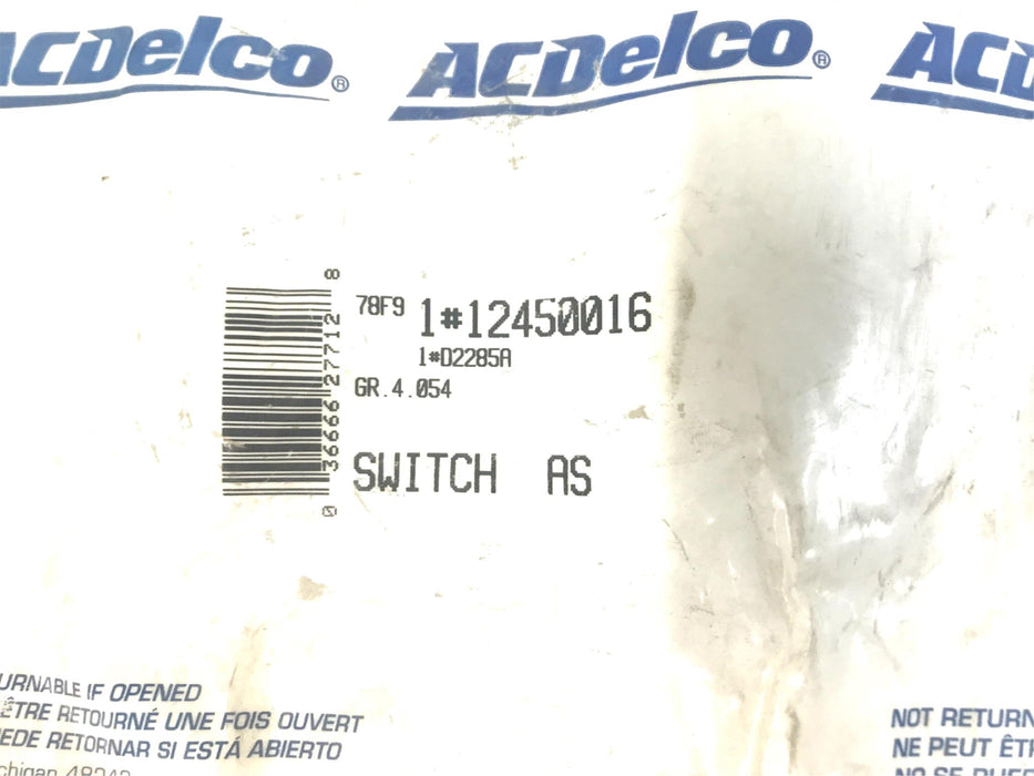 ACDelco Neutral Safety Switch D2285A (12450016) NOS