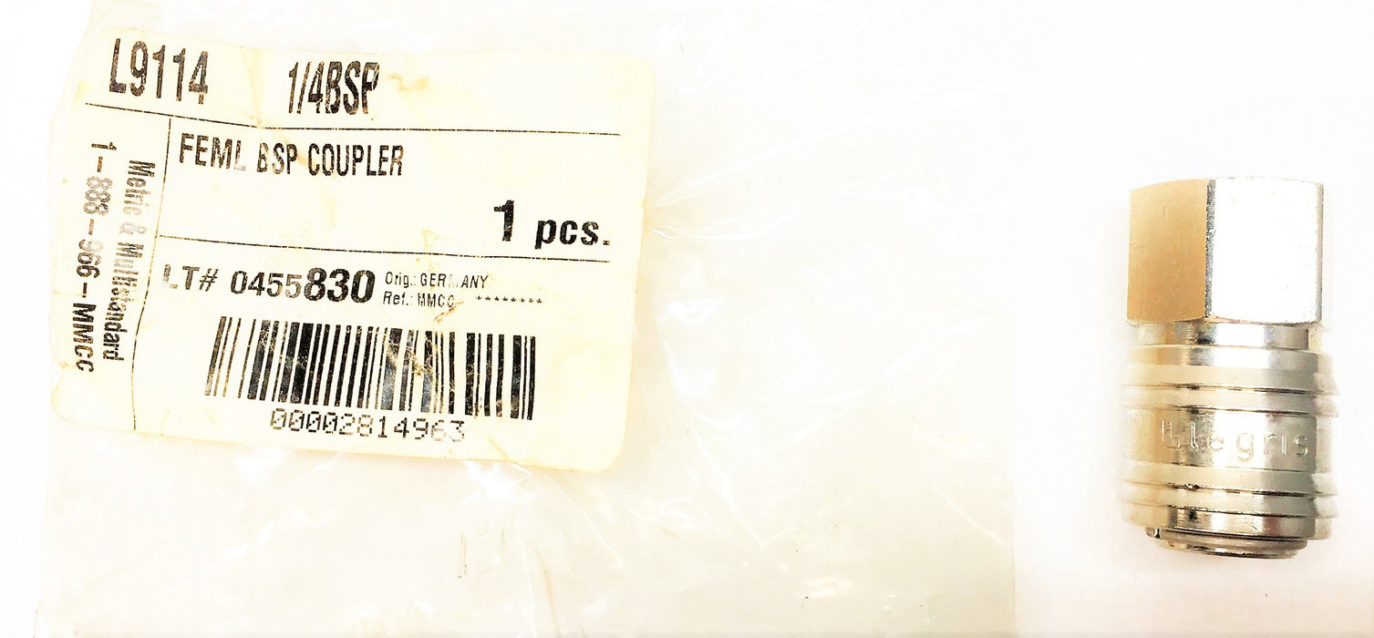 METRIC AND MULTISTANDARD Quick Connect Coupler 1/4BSP L9114 NOS