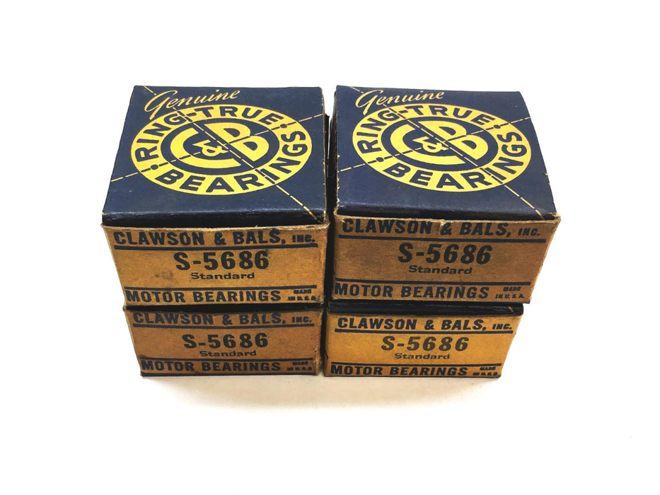 Clawson And Bals Engine Rod Bearing S-5686 (1105-SB) [Lot of 4] NOS