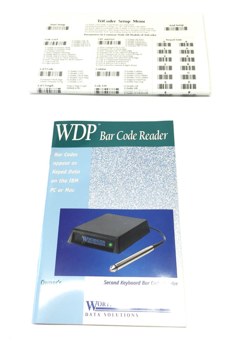 Wothington Data Solutions Bar Code Reader w/ Wand & Y Cable Model P01 NOS