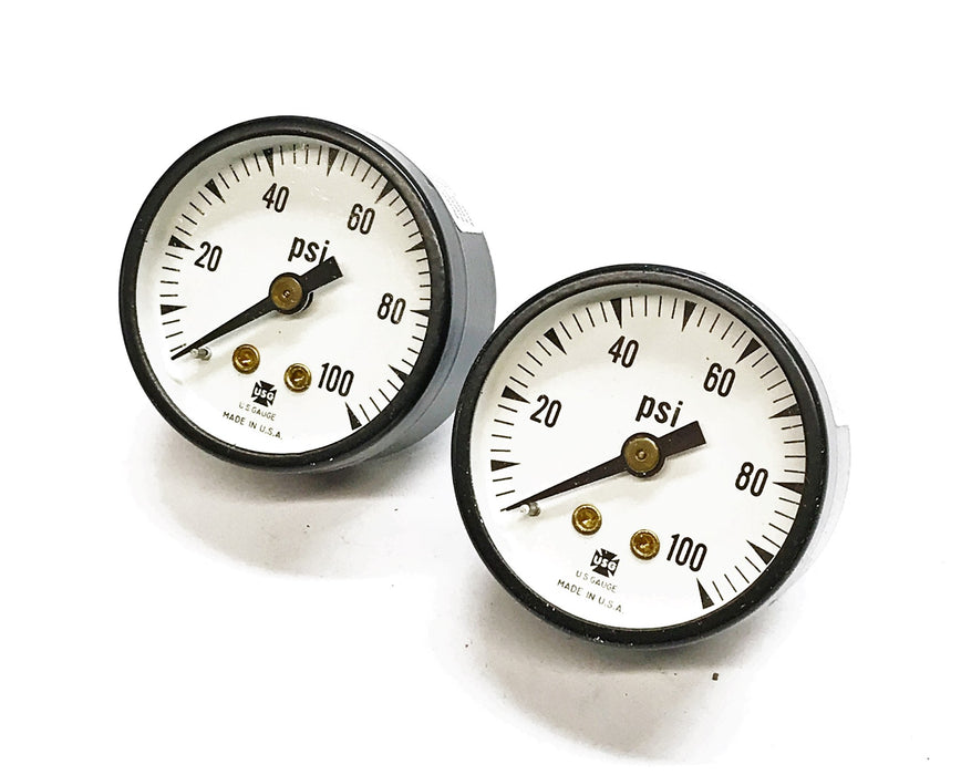 Ametek "P500" 1-1/2" Round 1/8" NPT 0-100 Pressure Gauge 146013 [Lot of 2] NOS