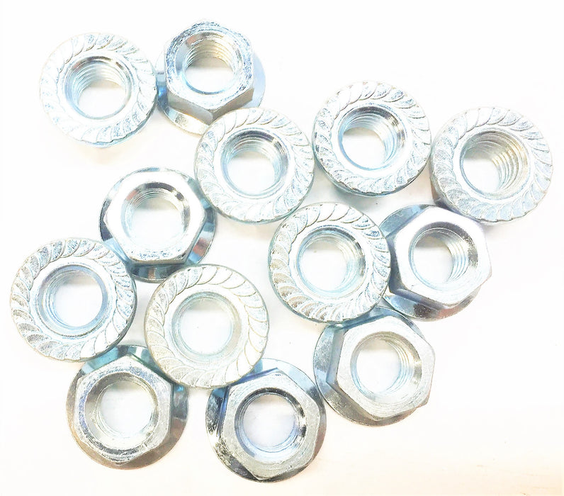 UNBRANDED 12MM x 1.75 Serrated Flange Nut [Lot of 13] NOS