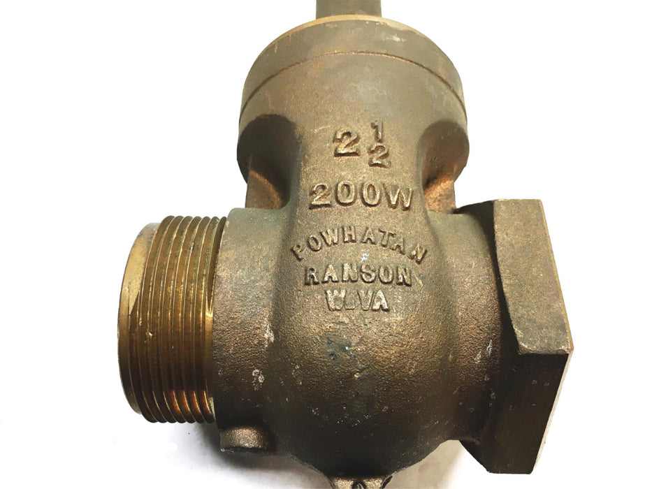 Powhatan Ranson 2-1/2 Inch NPT Brass Fire Hose Valve Missing Handle 200W NOS
