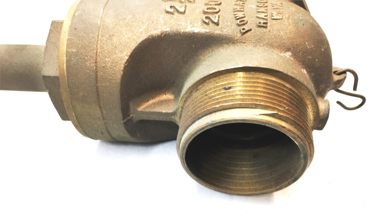 Powhatan Ranson 2-1/2 Inch NPT Brass Fire Hose Valve Missing Handle 200W NOS