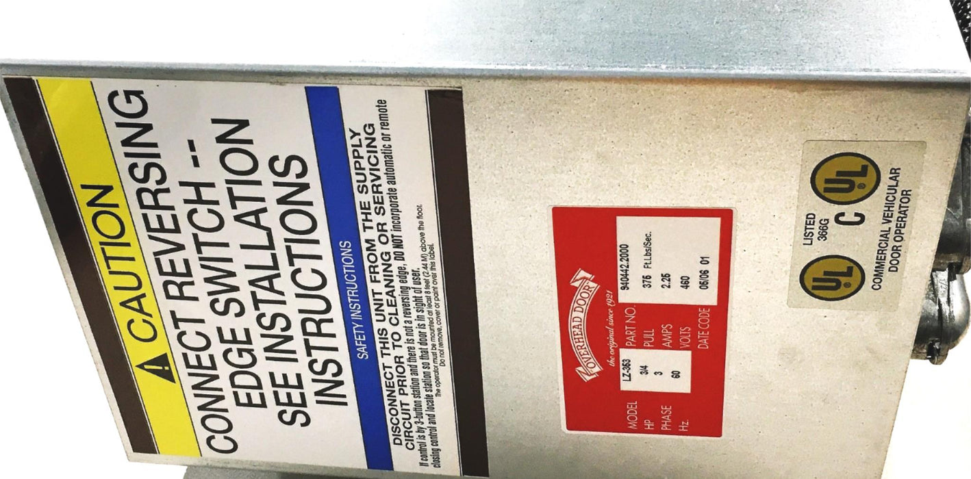 Overhead Door 60Hz 460V Commercial Operator LZ-353 (940442.2000) NOS
