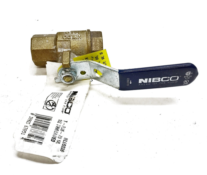 NIBCO 1/2" Inline Bronze Ball Valve 41E357 NOS