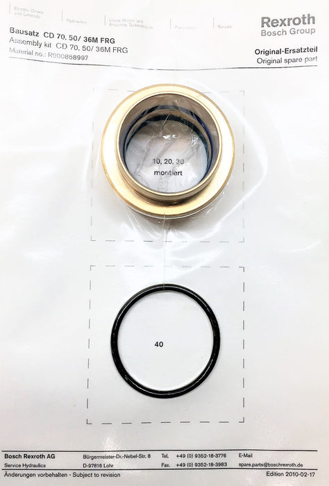 BOSCH REXROTH Rod Gland Seal Kit R900858997 NOS