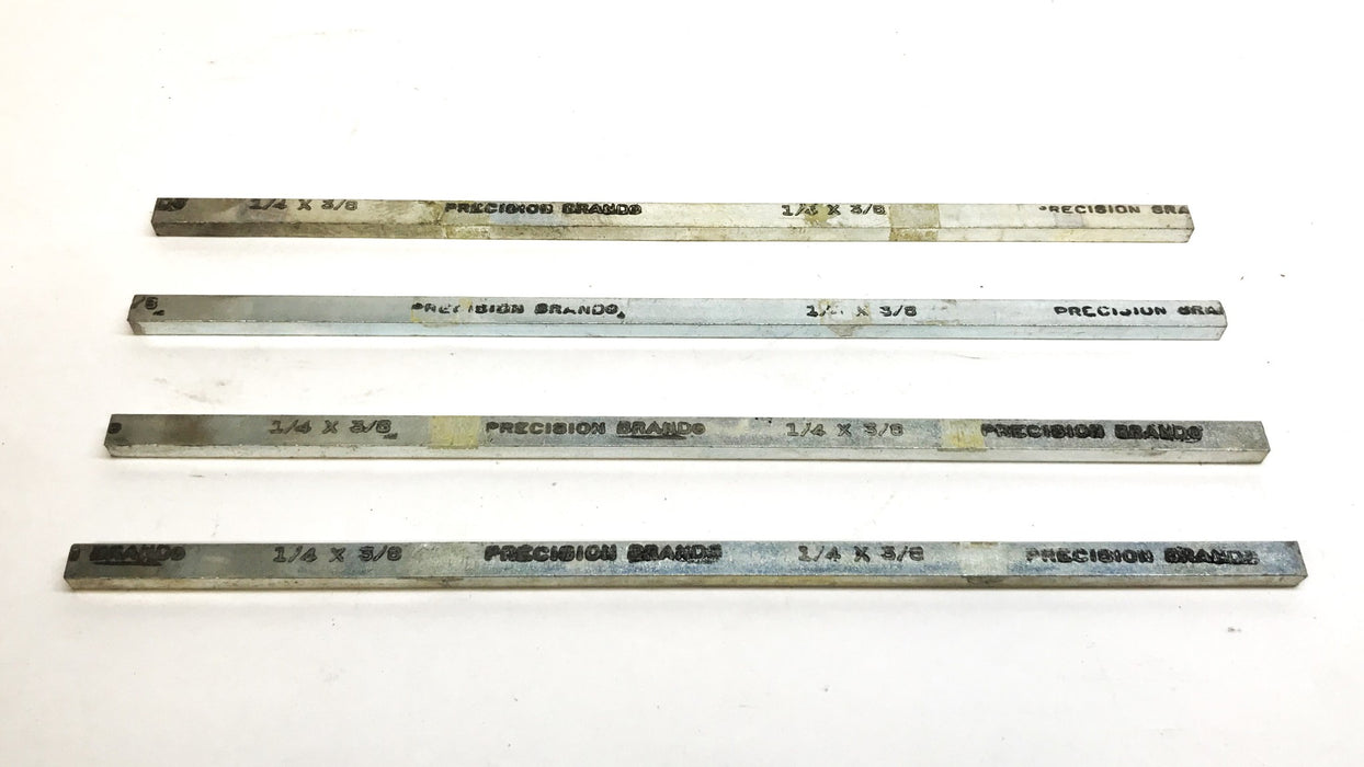Precision Brand 1/4" x 3/8" x 12" Zinc Plated Key Stock [Lot of 4]