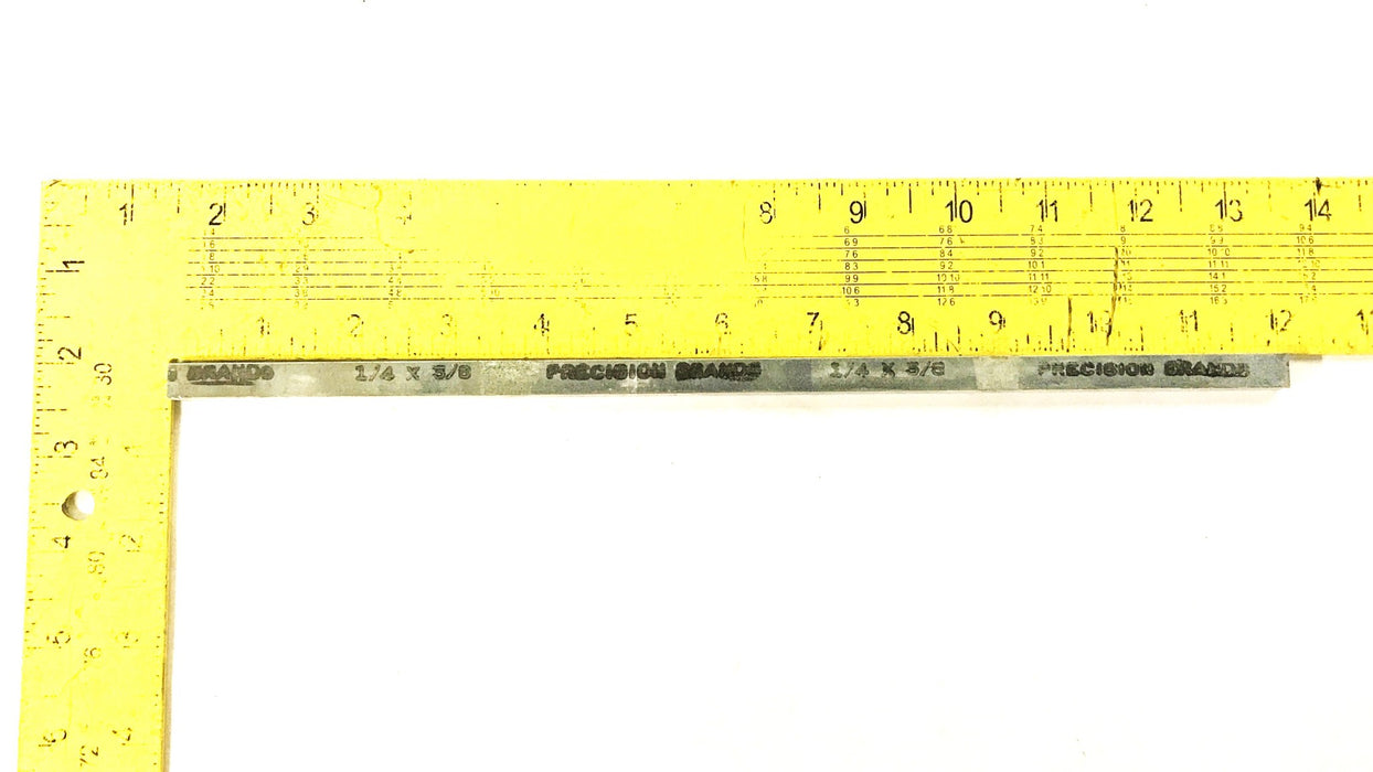 Precision Brand 1/4" x 3/8" x 12" Zinc Plated Key Stock [Lot of 4]