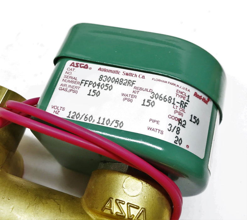 ASCO 3/8" 3-Way Electric Solenoid Valve Assembly 8300A82RF NOS