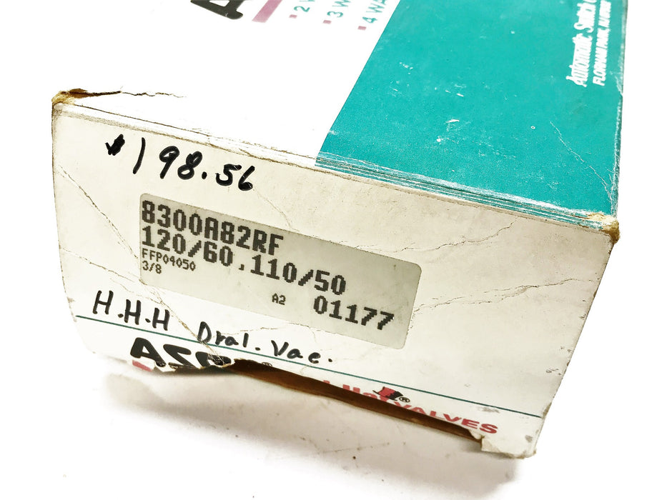 ASCO 3/8" 3-Way Electric Solenoid Valve Assembly 8300A82RF NOS