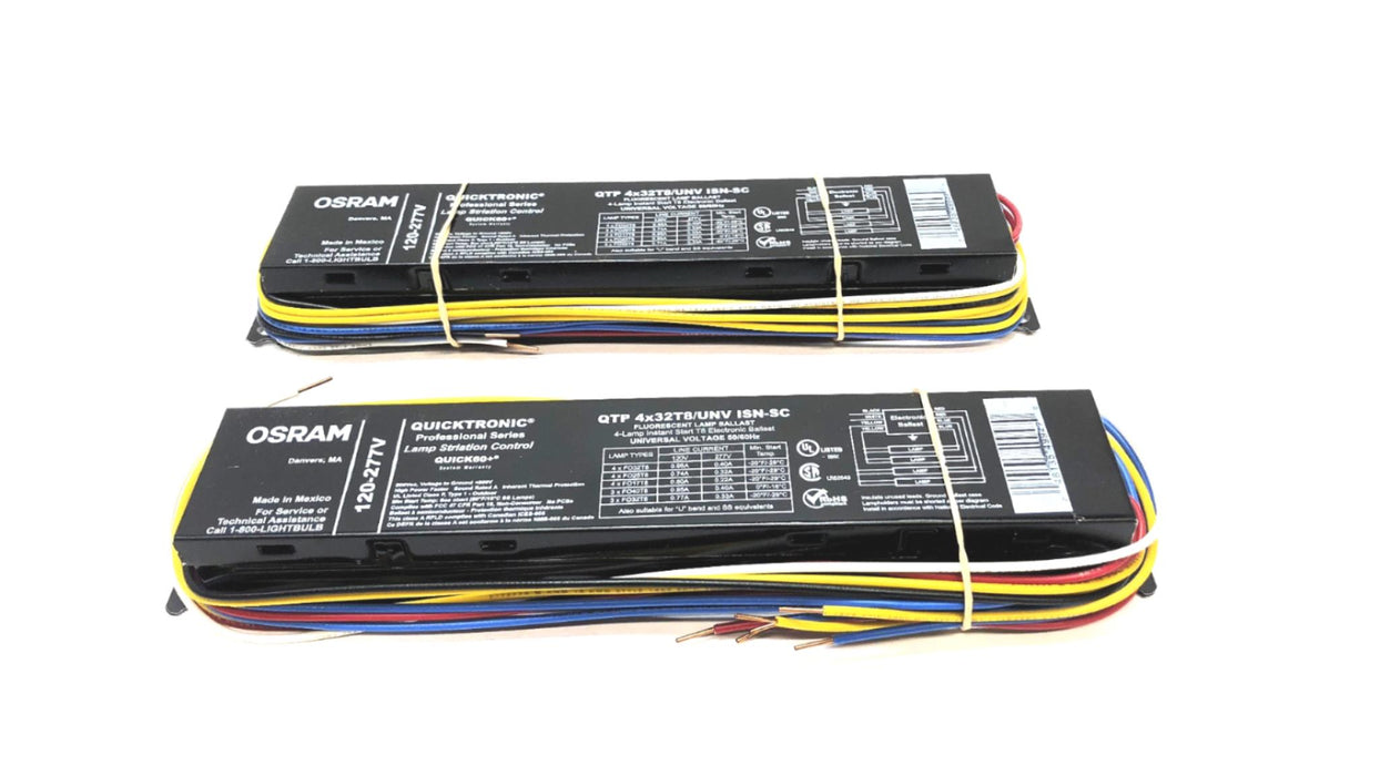 Osram Fluorescent Lamp Ballast Quicktronic QTP 4x32T8/UNV ISN-SC [Lot of 2] NOS