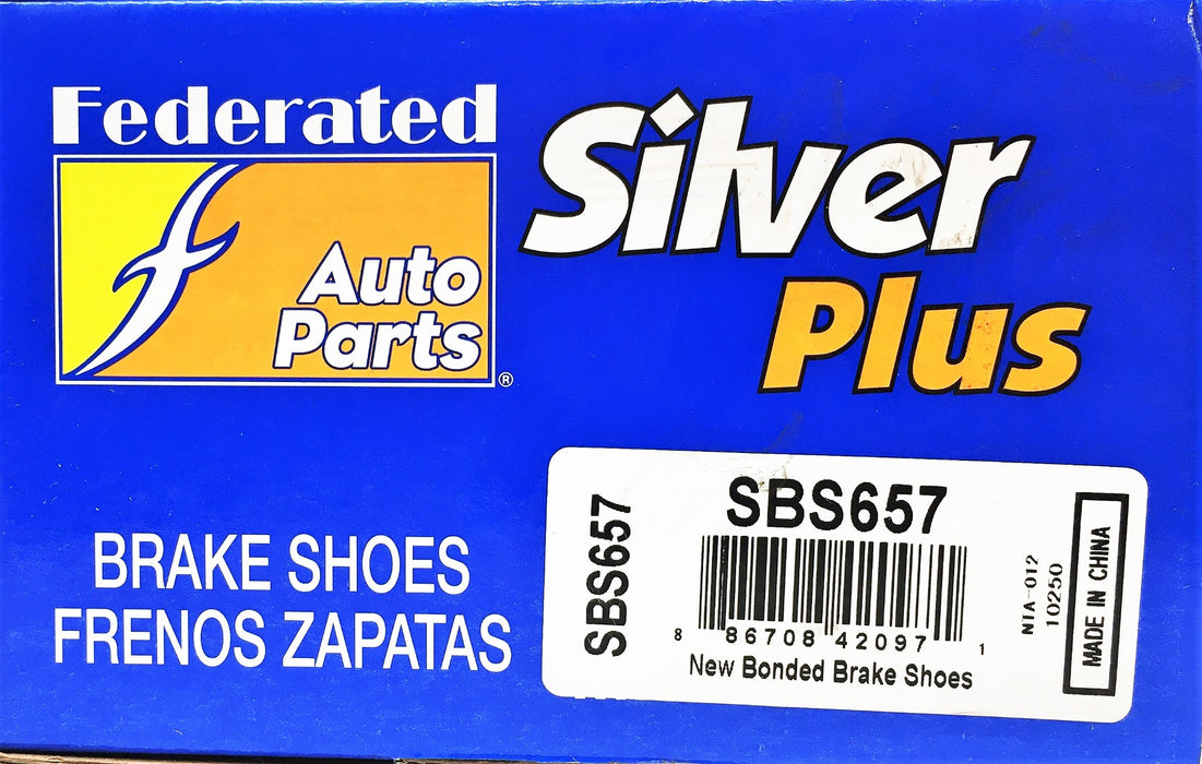 Federated Auto Parts Silver Plus 4 Piece Set Brake Shoes SBS657 NOS