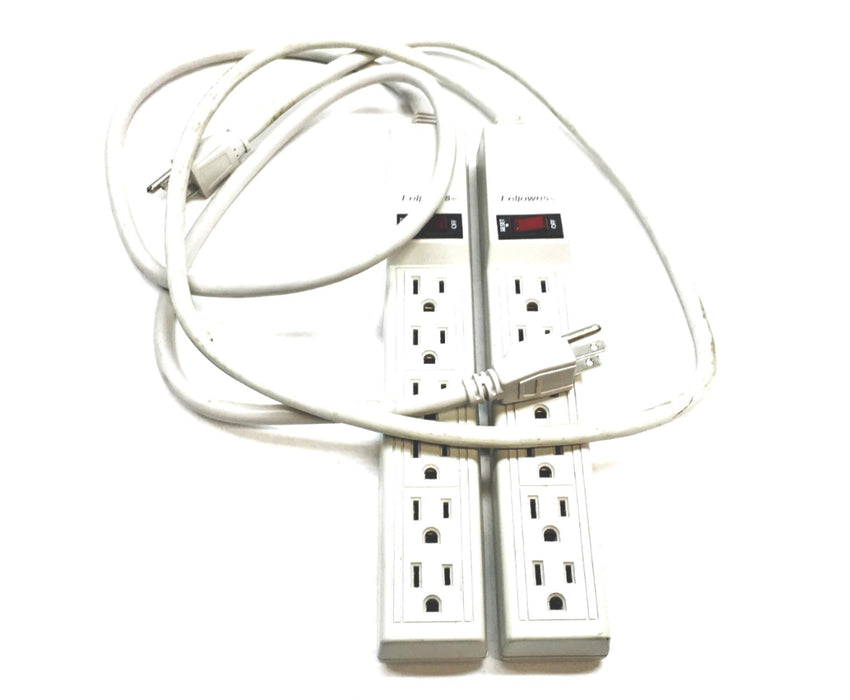 Fellowes Max 15A 125VAC 60Hz 6 Outlet Power Strip 99000 [Lot of 2] USED