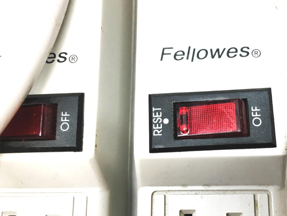 Fellowes Max 15A 125VAC 60Hz 6 Outlet Power Strip 99000 [Lot of 2] USED