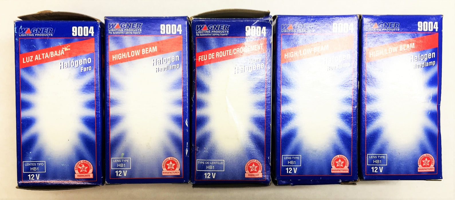 Wagner High/Low Beam 12V Halogen Headlamp 9004 Lens Type HB1 [Lot of 5] NOS