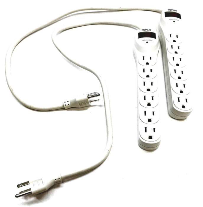 Tripp-Lite 180W 15A 120VAC 6 Outlet Power Strip 2 Ft Cord TLP602 [Lot of 2] USED