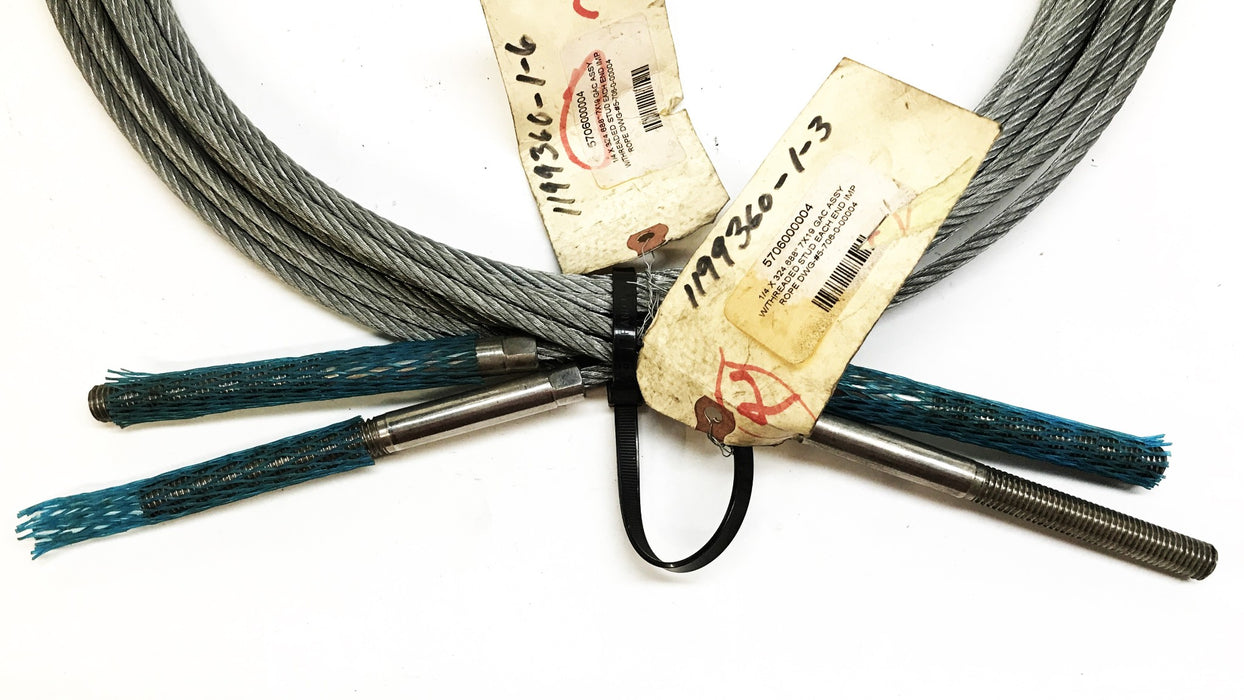 Unbranded 1/4" x 324.688" 7X19 Wire Rope 5706000004 [Lot of 2] NOS