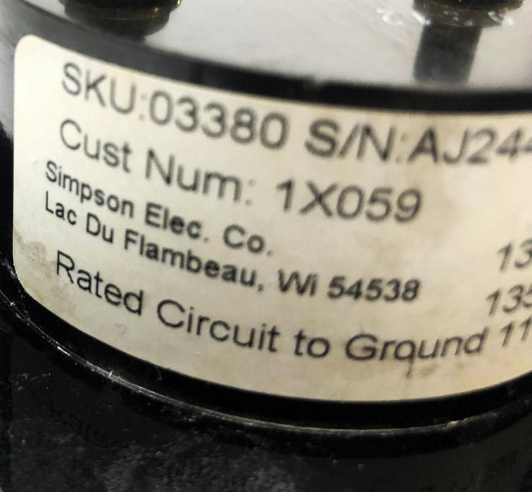 Simpson Analog Panel Meter 03380 USED