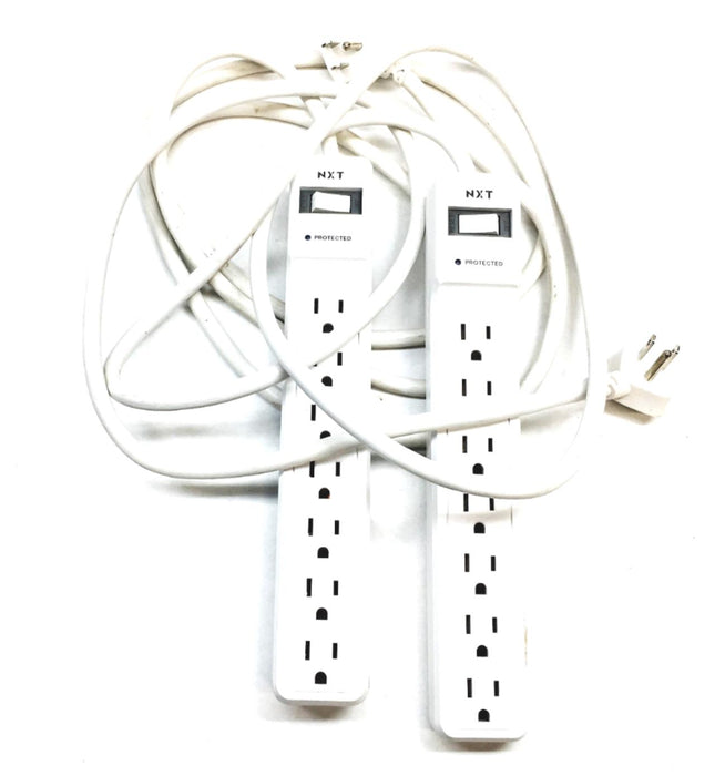 NXT 15A 125VAC 60Hz 7 Outlet Power Strip 6 Ft Cord NX54316 [Lot of 2] USED