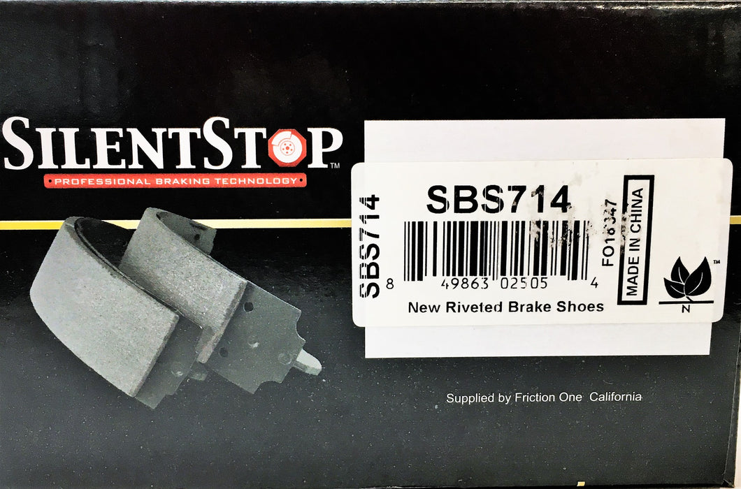 SilentStop 4 Piece Set Riveted Brake Shoes SBS714 NOS