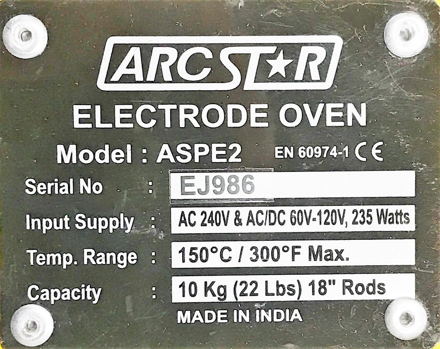 Arc Star Electrode Oven w/ Thermostat 22 LB Capacity ASPE2 150-300°F NOS