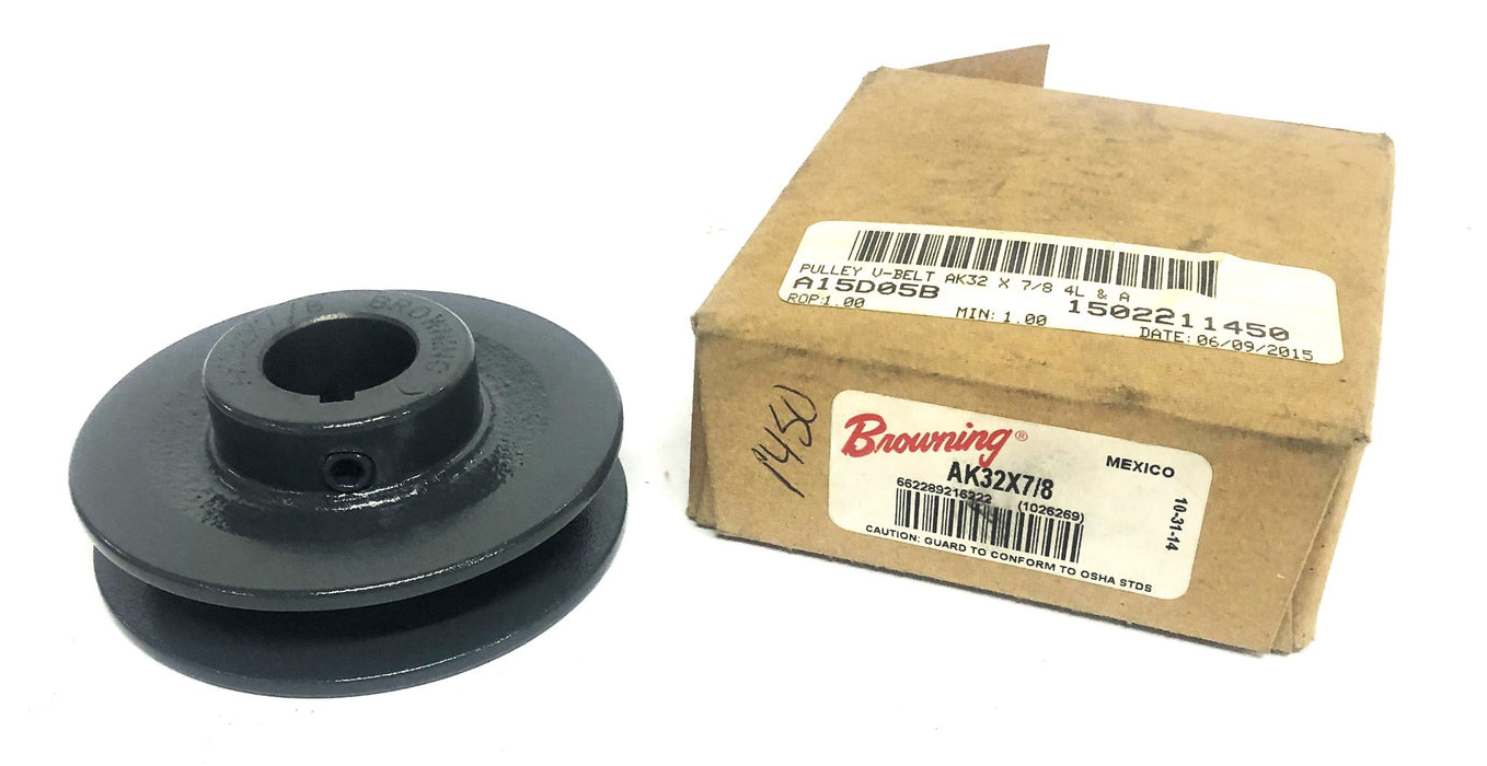 Browning Single Groove Fixed Bore Pulley AK32X7/8 NOS