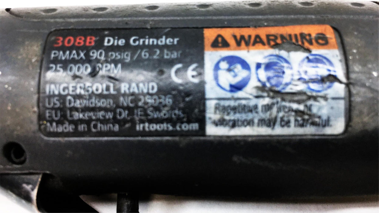 Ingersoll Rand 90 PSIG 6.2 Bar 25,000 RPM Straight Air Die Grinder 308B USED