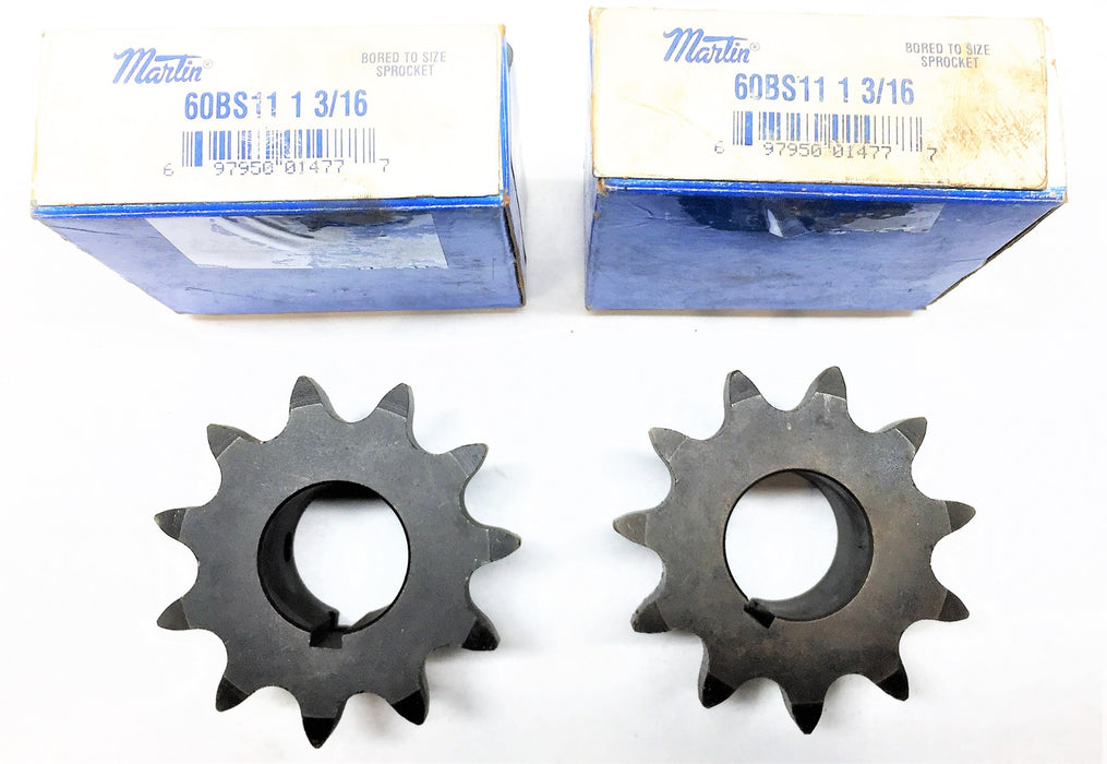 MARTIN Roller Chain Sprocket 60BS11 1-3/16 [Lot of 2] NOS