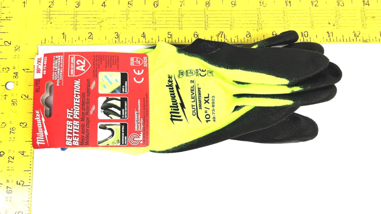 Milwaukee 6 Pairs X-Large Cut Level 2 Polyurethane Dipped Gloves 48-73-8923 NOS