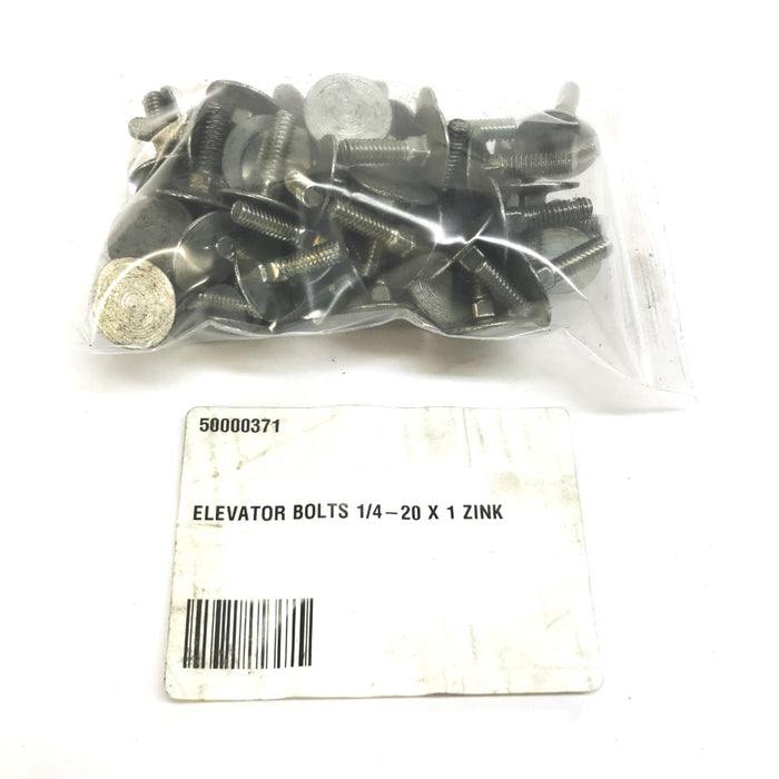 Unbranded 1/4"-20 x 1" Zinc Plated Elevator Bolts [Lot of 62] NOS