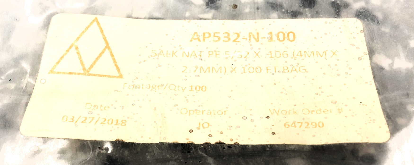 Unbranded 100 Foot 5/32" Outside Diameter Pneumatic Tube AP532-N-100 NOS