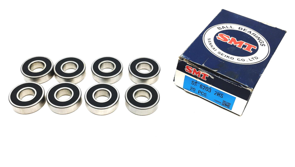 SMT 17x40x12mm Steel Ball Bearing SS6203-RS [Lot of 8] NOS