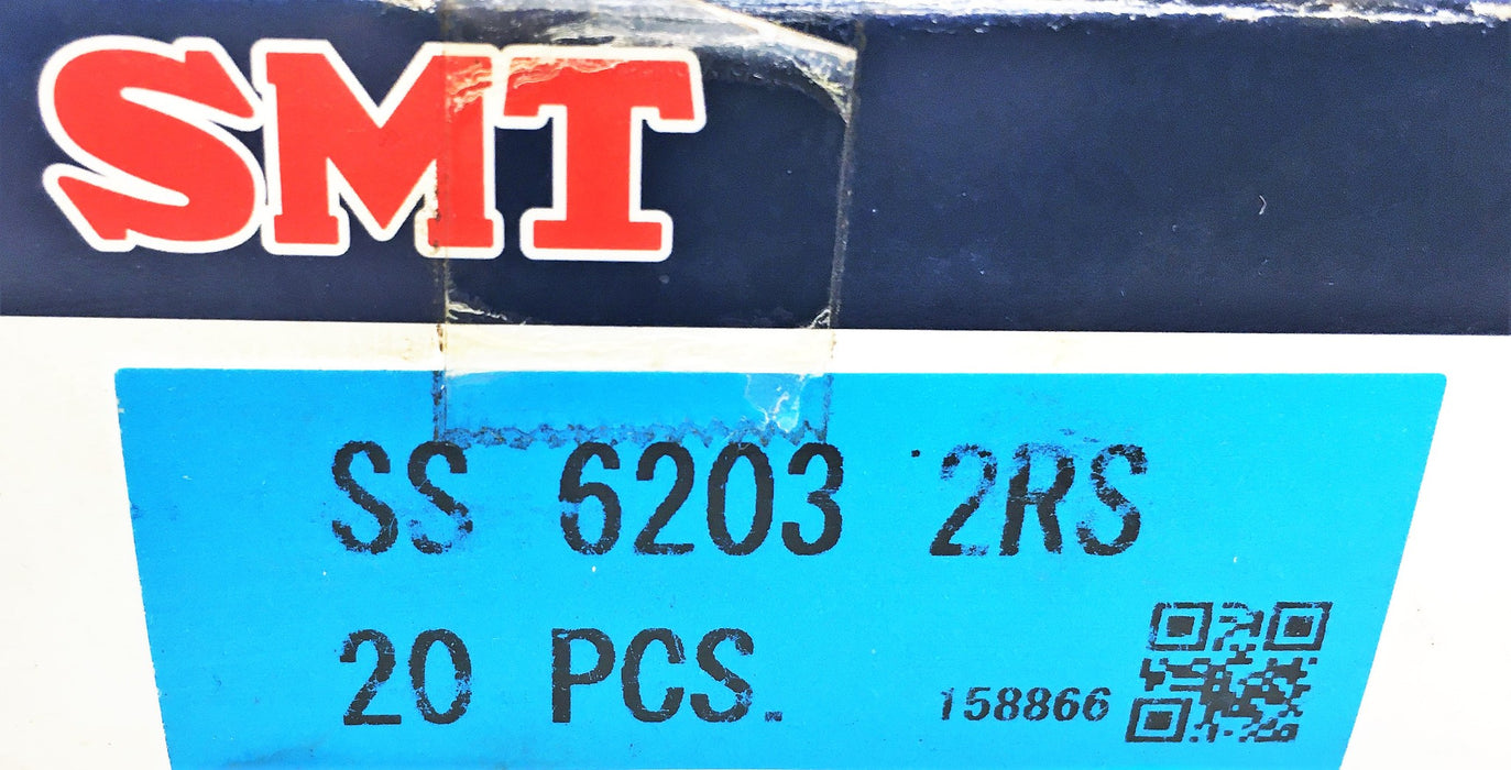 SMT 17x40x12mm Steel Ball Bearing SS6203-RS [Lot of 8] NOS