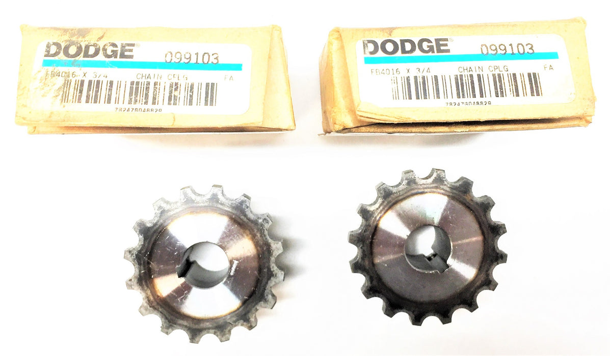 DODGE Roller Chain Sprocket Coupling 099103 [Lot of 2] NOS