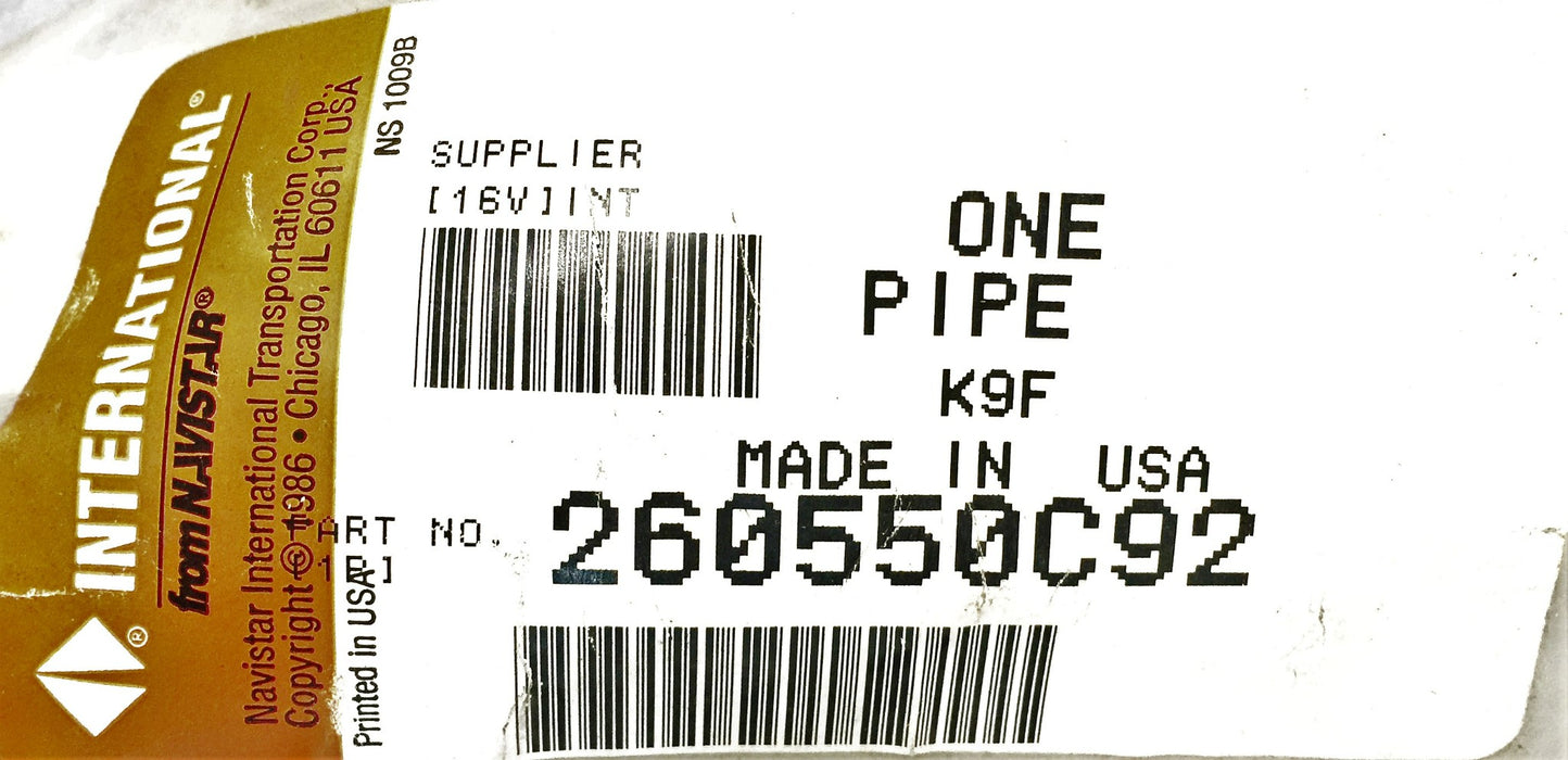 International/Navistar Pipe 260550C92 NOS