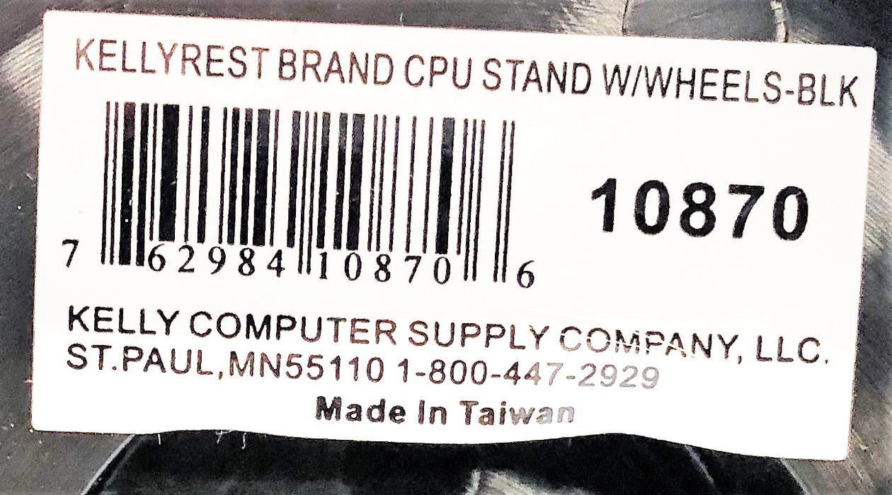 Kelly Computer Supply CPU Stand With Wheels 10870 USED