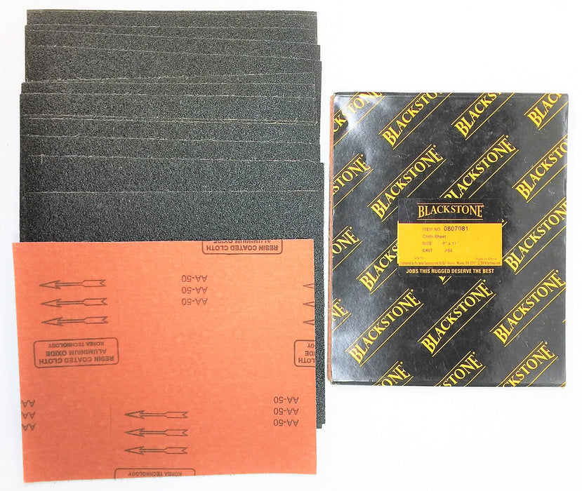FASTENAL 9" x 11" 50-Grit Abrasive Sheet 0807081 [Lot of 25] NOS