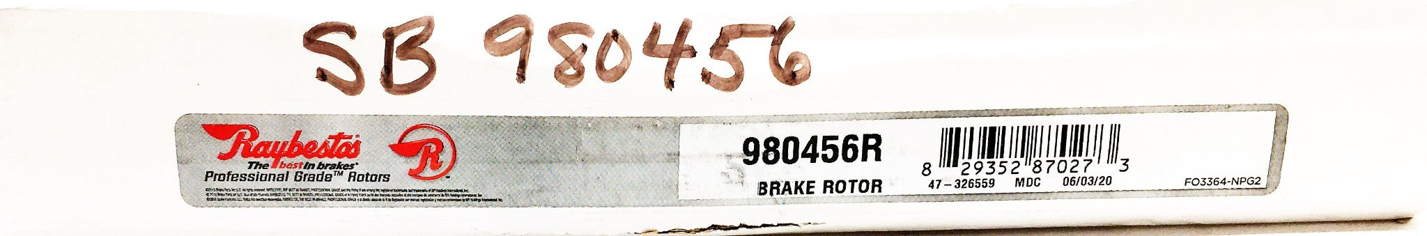 Raybestos Brake Rotor 980456R NOS
