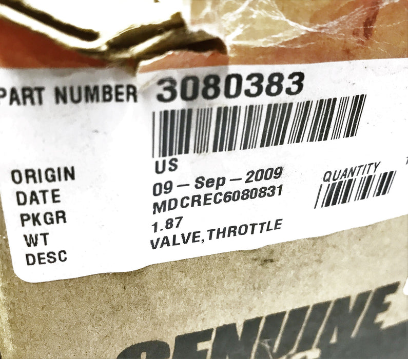 Cummins OEM Throttle Valve 3080383 NOS