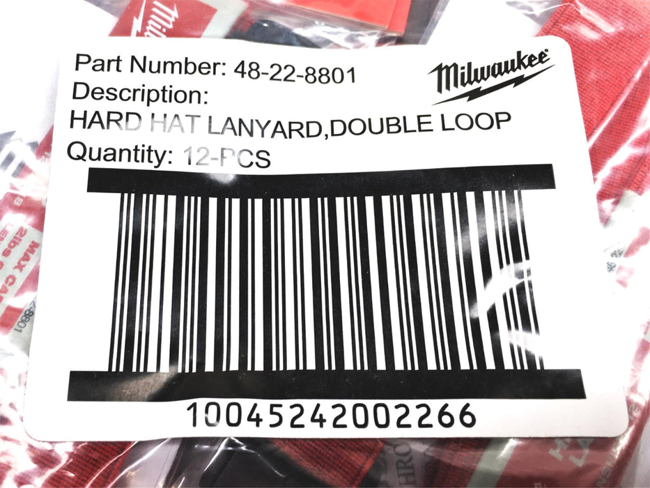 Milwaukee Hard Hat Lanyard With Loop 48-22-8801 [Lot of 12] NOS