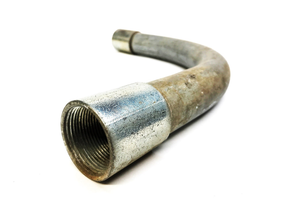 Unbranded 90 Degree Iron 1-1/4" x 18" Male Conduit Pipe with Female Fittings NOS