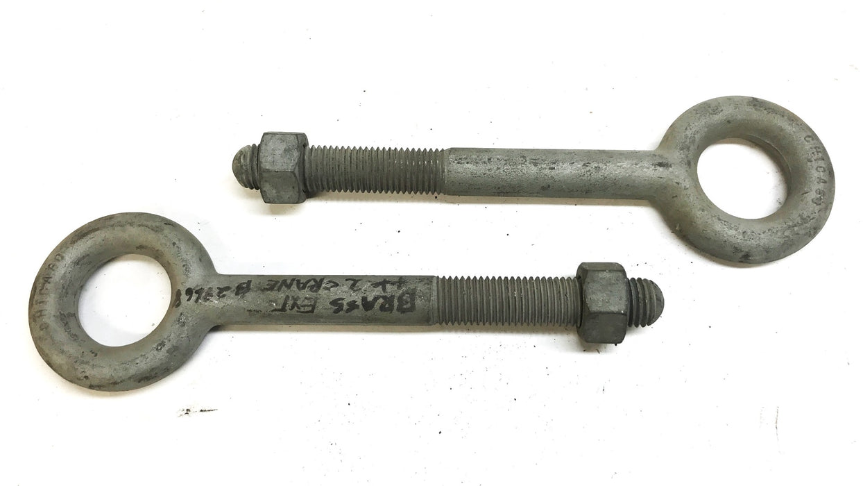 Chicago 12-1/2 inch Eye Hook Bolt and Nut [Lot of 2] USED