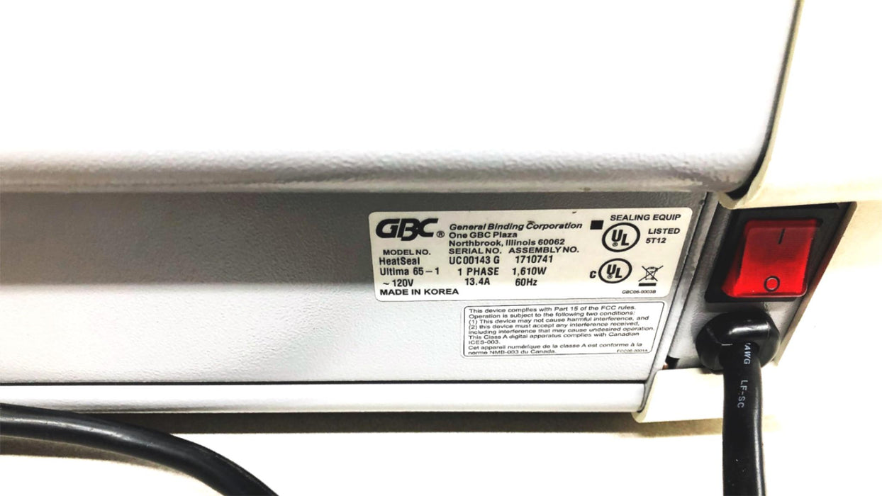 GBC HeatSeal Ultima 65 Thermal Roll Laminator 1710741(5T12) FREIGHT SHIPPING