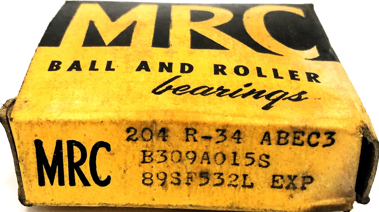 MRC ABEC3 Angular Contact Ball Bearing 204R-34 NOS