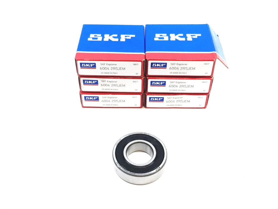 SKF 20x42x12mm Bearing 6004-2RSJEM [Lot of 6] NOS