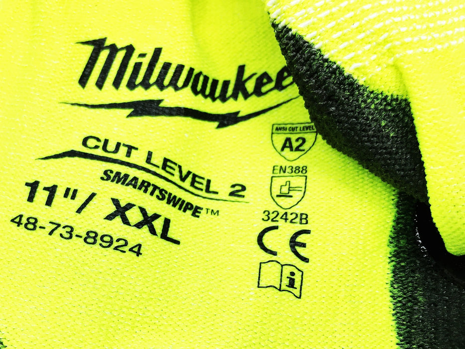 Milwaukee 6 Pairs XXL Cut Level 2 Polyurethane Dipped Gloves 58-08-1304B NOS