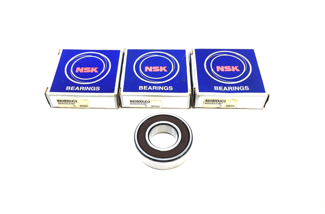 NSK Bearings 25x52x15mm Bearing 6205DDUC3 [Lot of 3] NOS