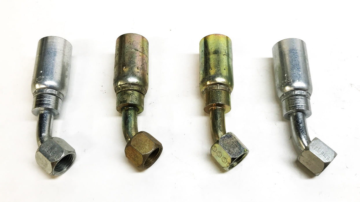 Eaton Weatherhead 3/8" 45 Degree Hydraulic Hose Fitting 06U-686 [Lot of 4] NOS