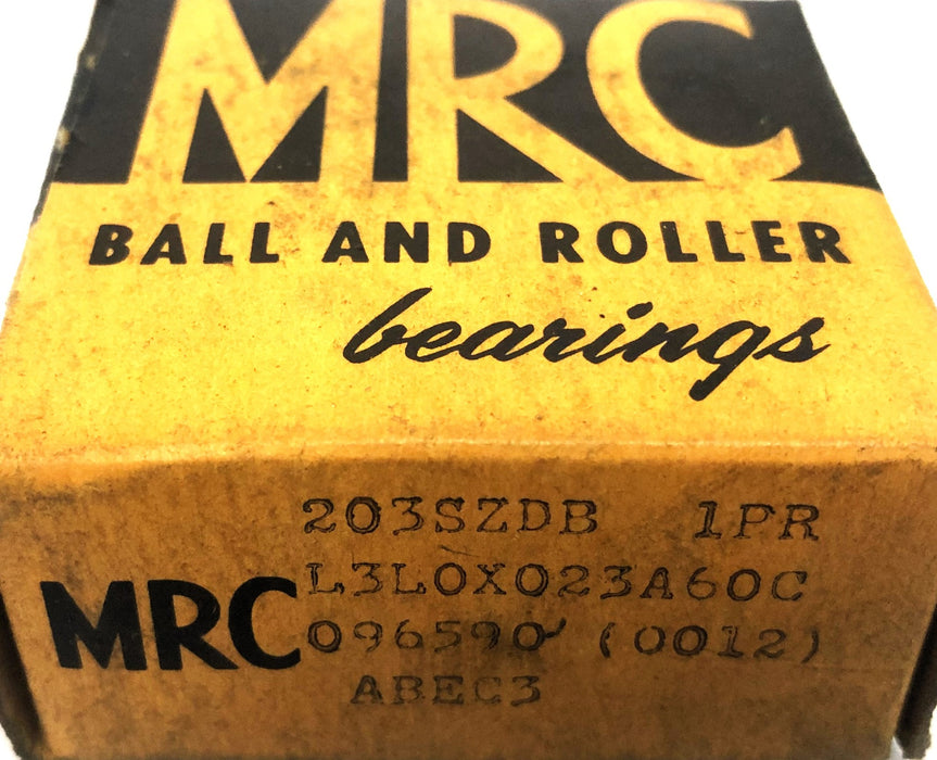 MRC ABEC 3 Angular Contact Ball Bearing 1 Pair 203SZDB NOS